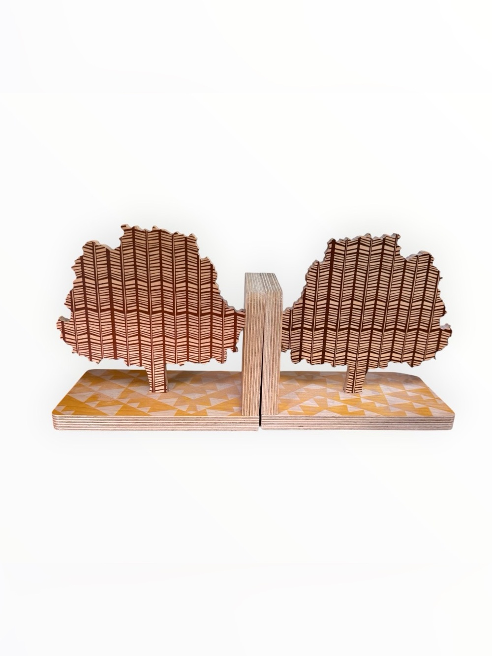 set of handcrafted Baltic birch bookends from Wolfum tree form